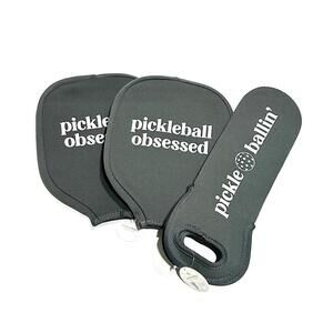 NWT Made for Retail Pickleball Paddle Covers and Ball/Wine Case Set Black Zipper